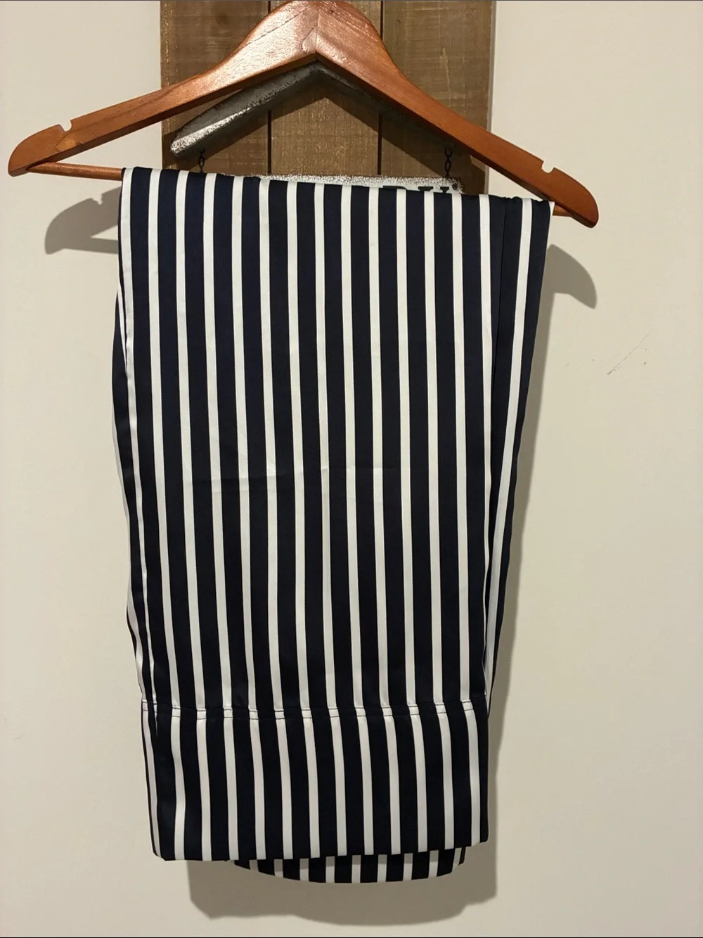 J. Crew Navy and White Vertical Stripe Pants